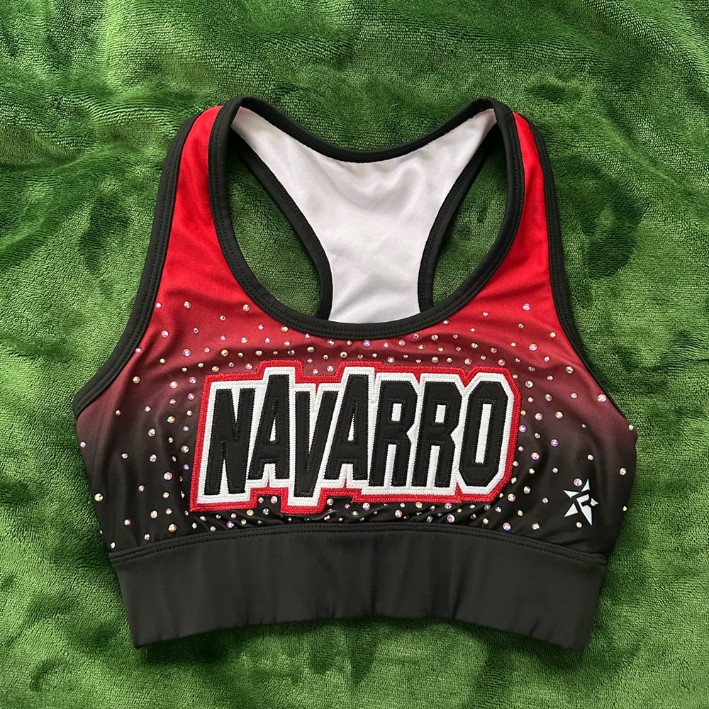 Navarro Cheer Sports Bra - Red and Black